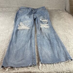 Judy Blue 90s Straight Leg Jeans Distressed Light Wash Women's Size 18W